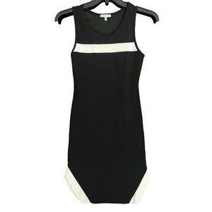 Charlotte Russe Sleeveless Black White Stripe Pencil Club Dress Womens Small